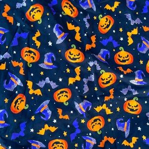 Halloween patterned cotton jersey fabric with glitter